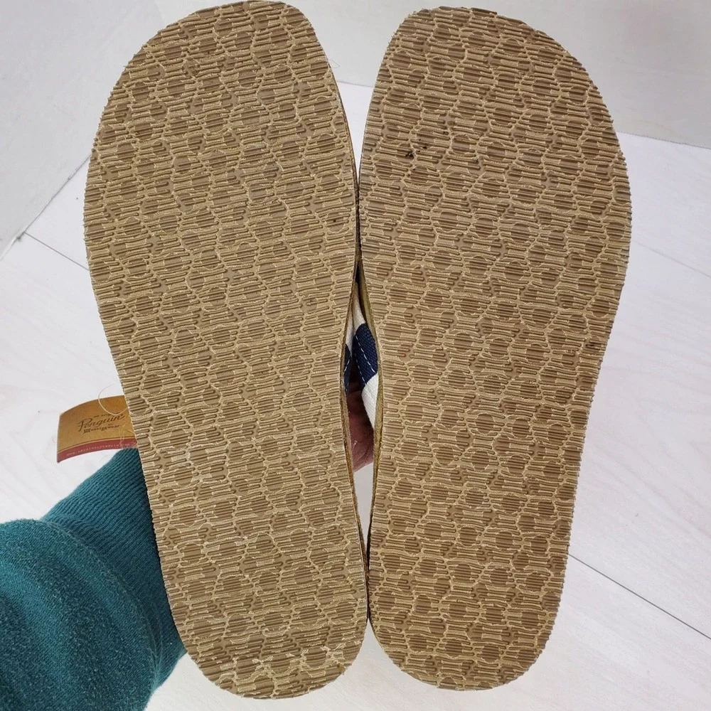 Original Penguin Mens Stripe Flip Flop‎ Sandals Blue White Size 11 Preppy Retro